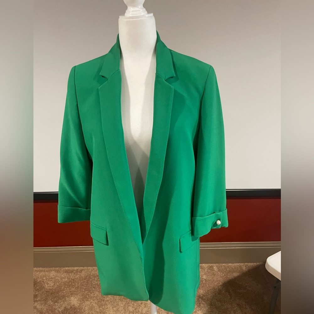 Zara Emerald Green Open Blazer
